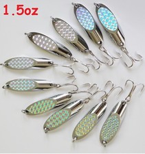 10 Pieces Casting Kast Spoons 1.5oz Chrome/Silver Saltwater Fishing Lures