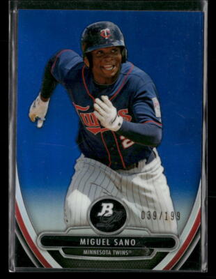 2013 Bowman Platinum #BPCP7 Miguel Sano Chrome Prospects Blue Refractors #/199