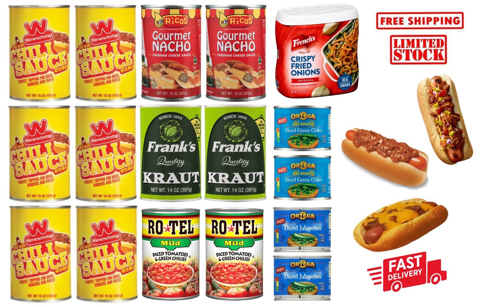 Wienerschnitzel Chili Sauce Secret Recipe with meat Party Box 17 items