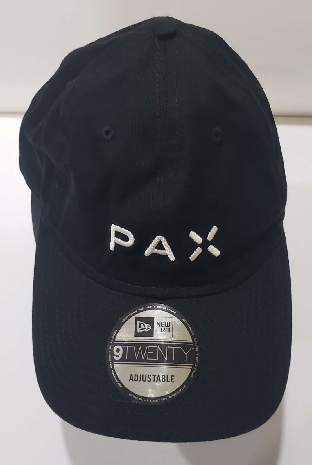 APL NUOVO cappello da baseball ricamato PAX NEW ERA 9TWENTY nero regolabile taglia unica