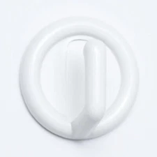 1-1/2" Wall Mount Self-Adhesive L-Shape Hanging Storage Hook - 4 Pack, White