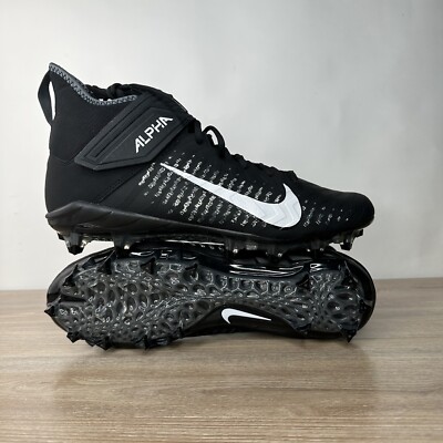 Nike Alpha Menace Pro 2 Mid Mens Football Cleats 13.5 Black/ White AQ3209-002