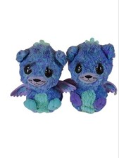 Lot 2 Hatchimals Peacock Cat Plush 6" Surprise Peacat Blue Purple Interactive