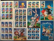   SET COMPLETO TUTTI E 5 I FOGLI LOONEY TOONS #3137 3204 3306 3391 3534 VF MNH