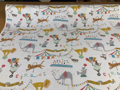 HALBER PREIS! JOHN LEWIS 100 % BAUMWOLLE ROLL-UP ZIRKUS VORHANG ROLLO STOFF MATERIAL!