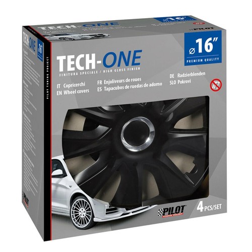 Set Wheel Covers Universal Stratos RC Black 16 Pilot Painted Car Lampa