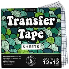 Transfer Paper Sheets for Vinyl 20 Pieces Clear 12"x 12" Transfer Tape Sheet