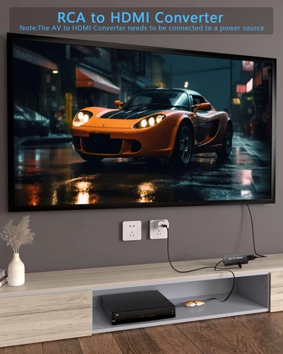 RCA zu HDMI Konverter, Analog Composite zu HDMI Adapter kompatibel Videorecorder, DVD, VHS - Bild 8 von 8