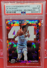 PSA 10 Contenders Optic Playing the Numbers Game Red Cracked Ice Prizm Ja Morant