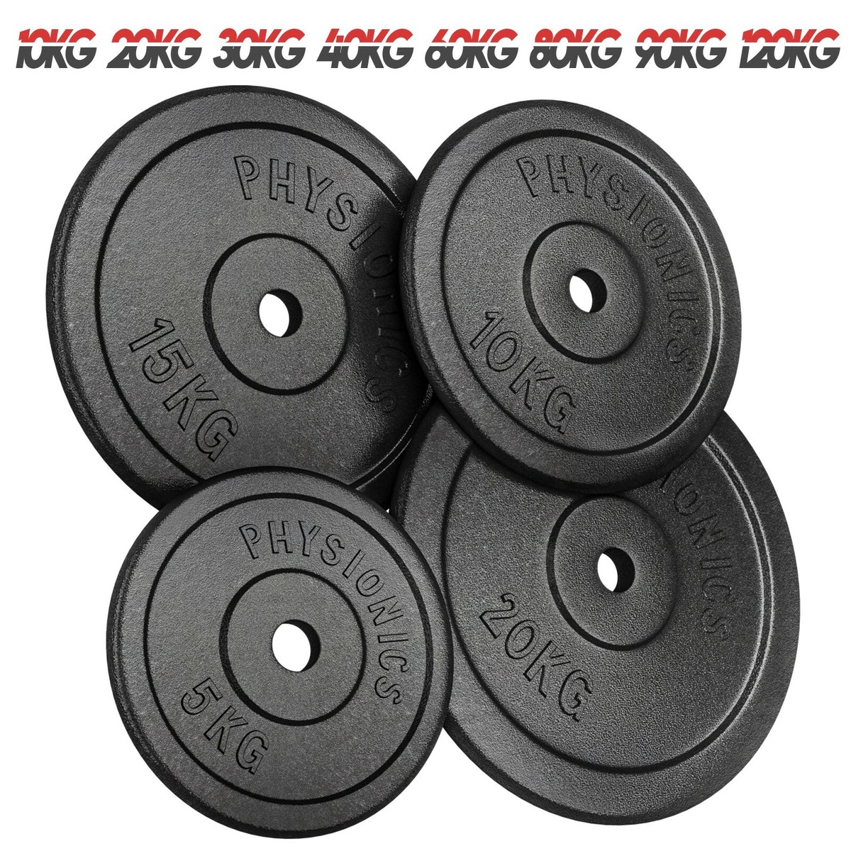 Set 2 Dischi Pesi 5kg In Gomma - Piastre Olimpiche Per Bilanciere E Manubri, Foro 5cm