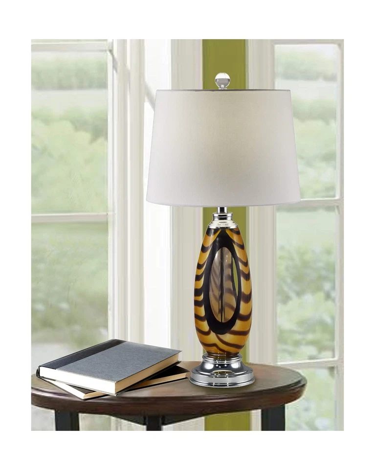 Dale Tiffany AT17086 Bengal Tiger Table Lamp, 28.25", Amber - Image 2 of 3