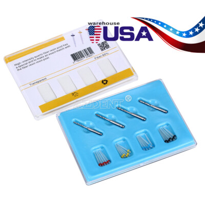 AZDENT Dental Fiber Posts Resin High-intensity Screw Thread Glass Post +4 Drills