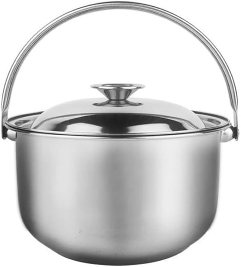2.2L Heavy Duty Stainless Steel Stock Pot with Lid for Induction Cooking