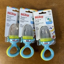 Nuby Twist N’ Feed First Soft Foods Feeder Lot Of 3 Baby New