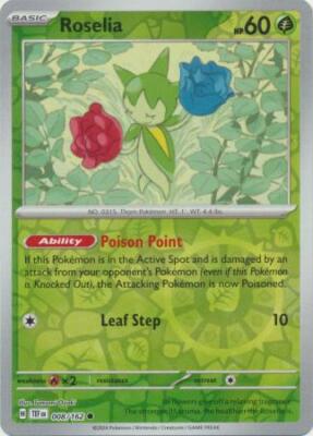ROSELIA 008/162 TEMPORAL FORCES POKEMON (REVERSE HOLO, NM)