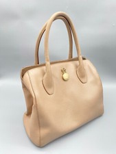 FURLA HANDTASCHE SHOPPER TASCHE BEIGE BRAUN LEDER MADE IN ITALY VINTAGE