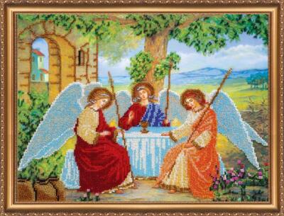 Bead embroidery kit Holy Trinity needlework kit Art canvas beadwork pattern