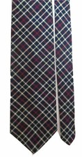 Men's Brooks Brothers Makers Diamond Plaid Pure Silk Woven Tie Navy Red Yellow