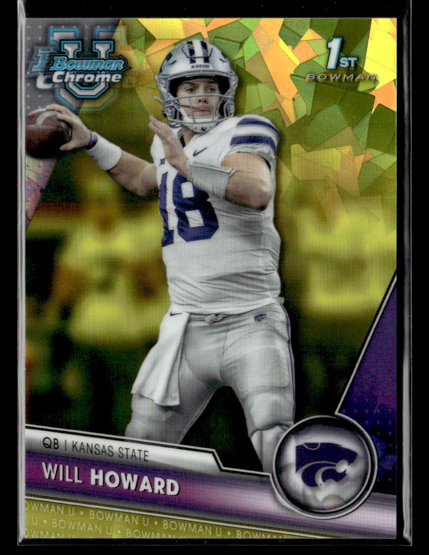 Will Howard 2023 Bowman University Chrome Sapphire #93 Yellow /75 Kansas State