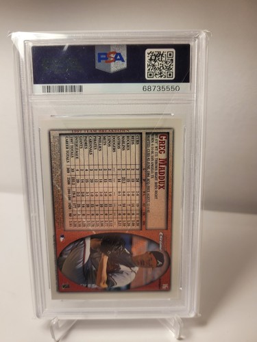 1998 Bowman Chrome INTERNATIONAL REFRACTOR Greg Maddux PSA 9 - Picture 2 of 2