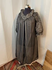 50s Lace Robe Lingerie Negligee Pink Black Floral pinup rockabilly Trillium 32 S