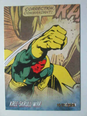2011 THE AVENGERS: KREE-SKRULL WARS - RETRO CARD - ( R-26 ) VISION 