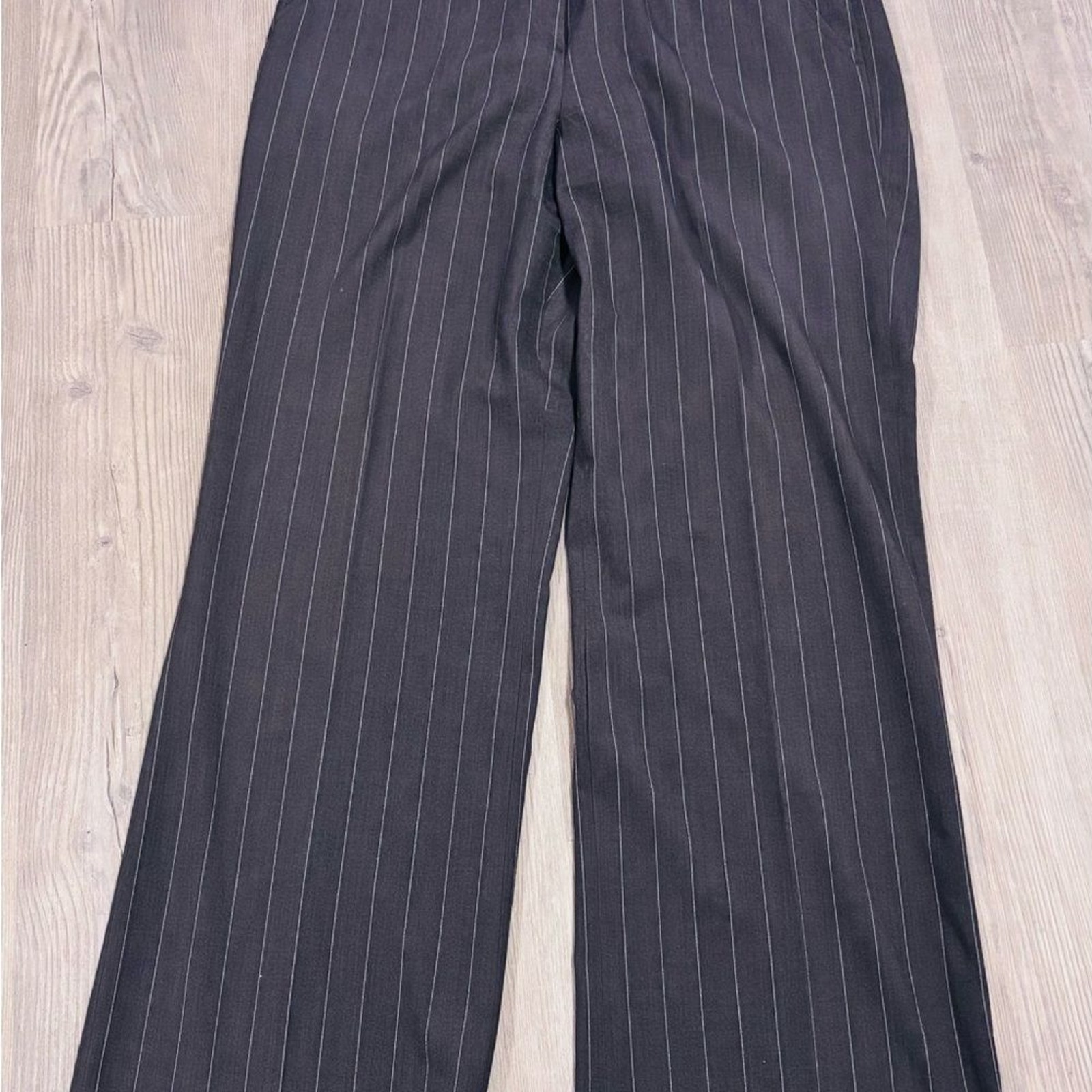 Larry Levine Black Pinstripe Wide Leg Pants