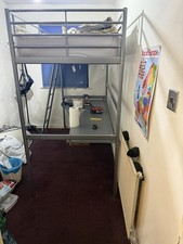 IKEA SVÄRTA Loft Bed Frame Metal Dark Grey, 90x200 Cm