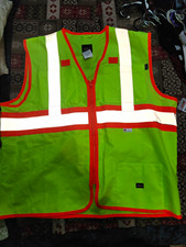 Dickies Hi-Vis Class 2 Safety Vest 2XL Yellow/Orange Reflective Zip Front