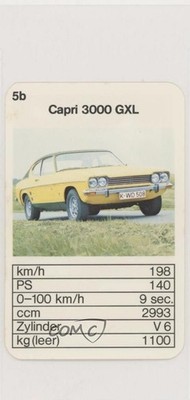 1974 Bielefelder Spielkarten Top Trumpf PS Hits Capri 3000 GXL #5b 0q3