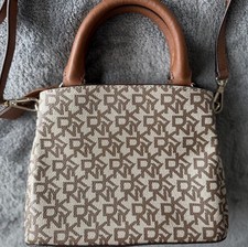 DKNY Monogram Small Satchel Top Handle Bag Br...