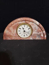 Vintage Staiger Quartz Red Marble Desk/Mantel Clock Made in Germany