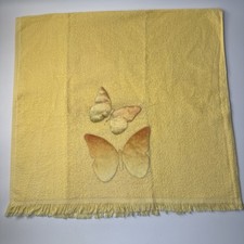 Vintage Yellow Butterfly Bath Towel with Fringe Dandee 24 x46 Unused USA