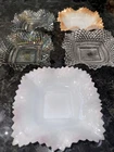 Lot of 5 Vintage  Carnival Glass Square Sawtooth Candy Dishes Indiana Glass