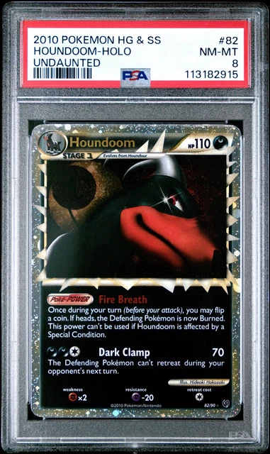 2010 POKEMON UNDAUNTED HOUNDOOM PRIME #82 ULTRA RARE PSA 8 NM #113182915