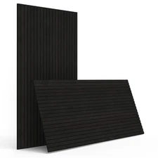 INNO STICKERS 4-Piece Wood Slat Wall Panel Interior Wall Decor Noise Cancelling