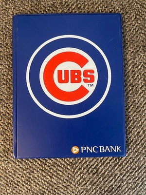 #ad Chicago Cubs PNC Bank Baseball Card Folder Blue Stadium Giveaway Holds 64 Cards $6.99