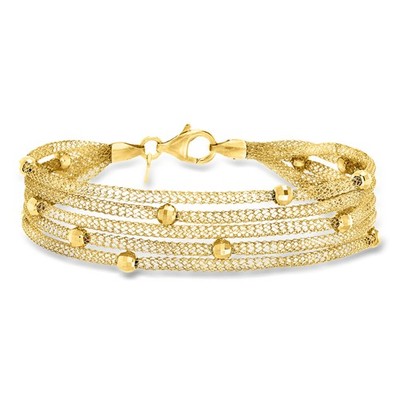 Ross-Simons Italian 18kt Gold Over Sterling Multi-Strand Mesh Bracelet