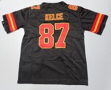 YOUTH KC CHIEFS Customized Travis Kelce Black Stitched Jersey SZ M (10/12) NWT