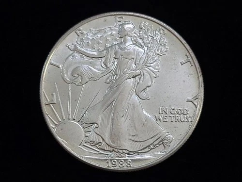 1988 $1 American Silver Eagle 1oz Fine Silver Coin #6 NICE!