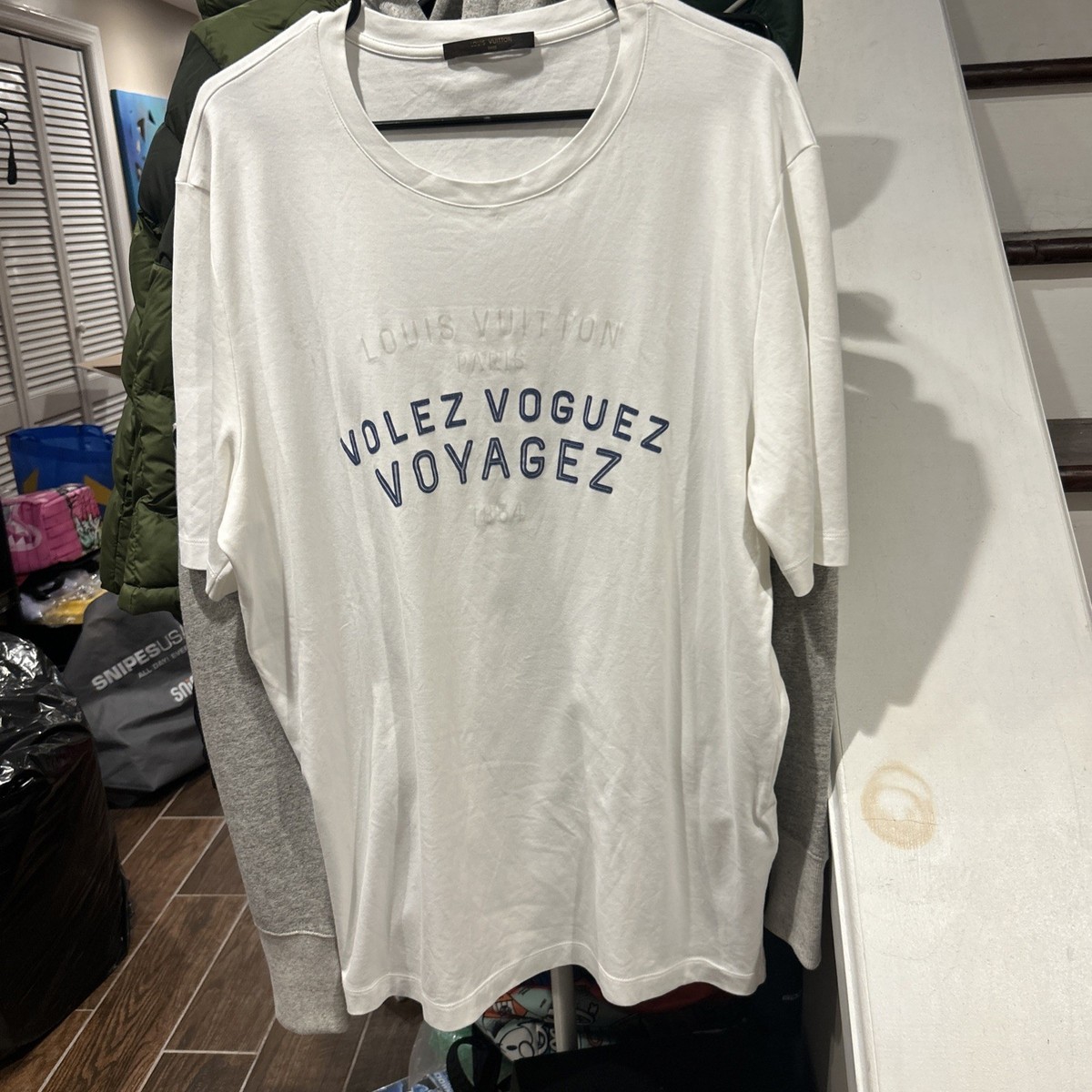 louis vuitton voyagez t shirt size 5L white volez voguez | eBay