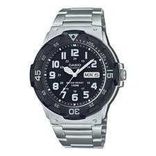 Casio MRW-200HD-1BV Men  s Analog Silver Stainless Steel Day/Date Watch WR 100M