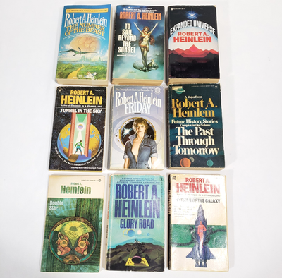 Robert A Heinlein Books Lot Of 9 Novels Vintage Science Fiction