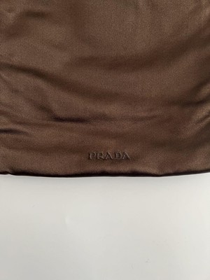 Rare PRADA 1996-97 STITCH PARTY HAND BAG Dark Brown Made in Italy 