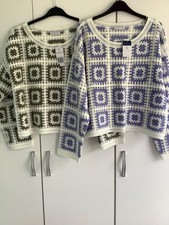 2 x Papaya Crochet granny squares tops size L BNWT