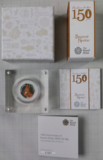 2016 Royal Mint Silver Proof Squirrel Nutkin 50p with COA , booklet and box.