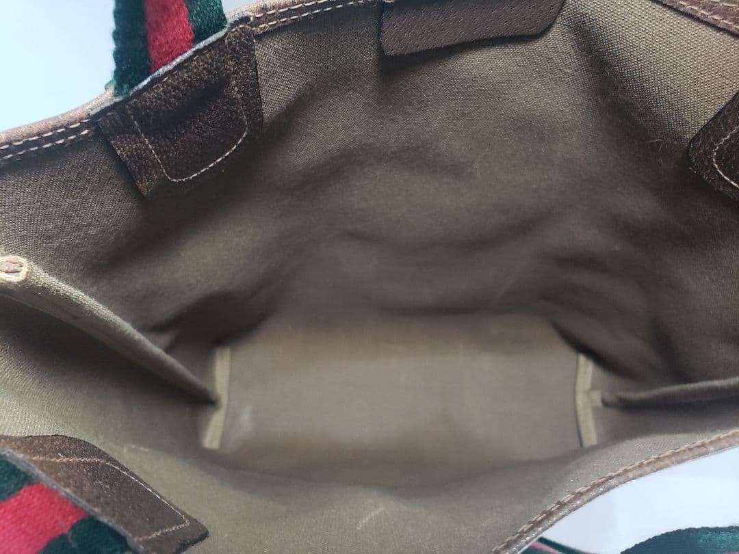 GUCCI Vintage Sherry Line GG Supreme Tote Bag B-013 Used Leather 37cm thumbnail 11