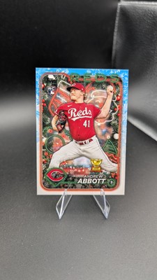 ANDREW ABBOTT RC - 2024 TOPPS HOLIDAY ROOKIE CUP CARD #H82 CINCINNATI REDS