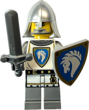 Lego Ritter Minifigur - Pferderitter mit Helm, Schwert und Schild, Neu