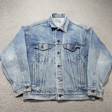 Vintage Levis Jacket Mens Small Blue 70507 Trucker Denim Light Wash Made USA